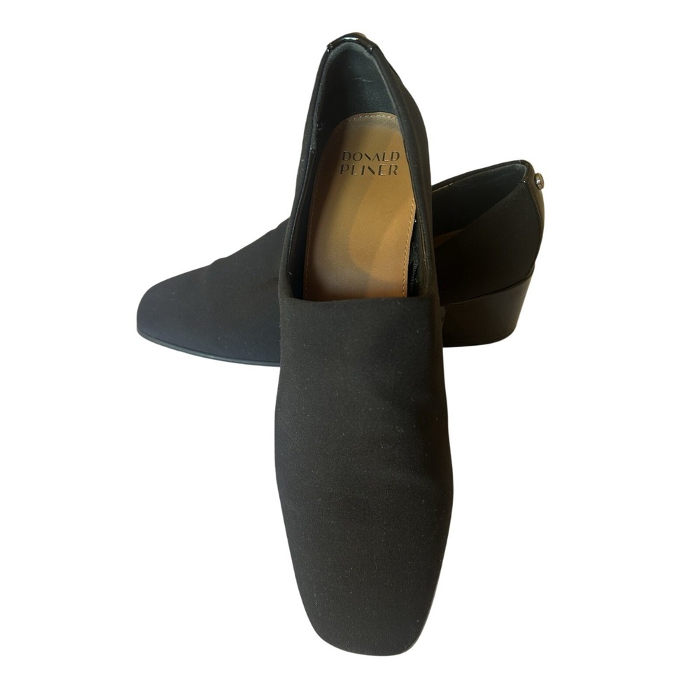 Donald J Pliner Women's Black Mesh Slip-On Pump Block Heel  Size 9.5